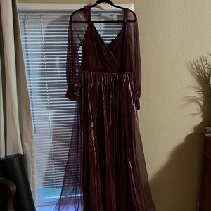 Elegant Burgundy Evening Gown